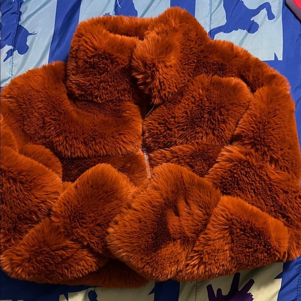 Plush Teddy Jacket in Warm Brown
